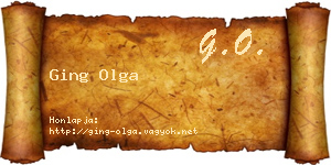 Ging Olga névjegykártya